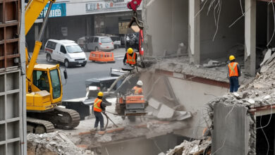 هدم المباني في الرياض