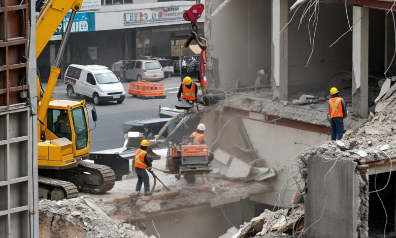 هدم المباني في الرياض
